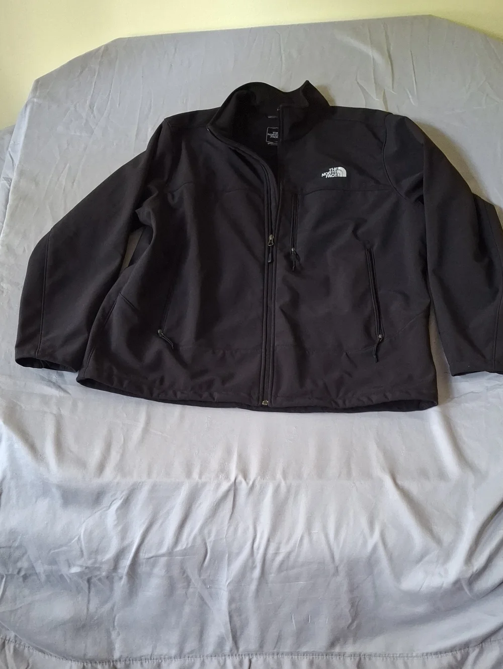 The North Face Black Softshell Performance Jacket with Chest Zip Windwall